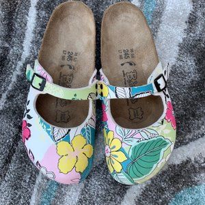 Birki's Floral Print Mule Clogs
